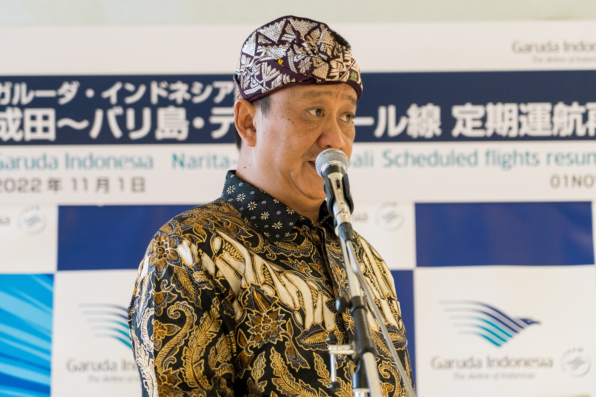 セレモニーに出席したガルーダ・インドネシア航空の代表取締役CEO イルファン・スティアプトラ氏