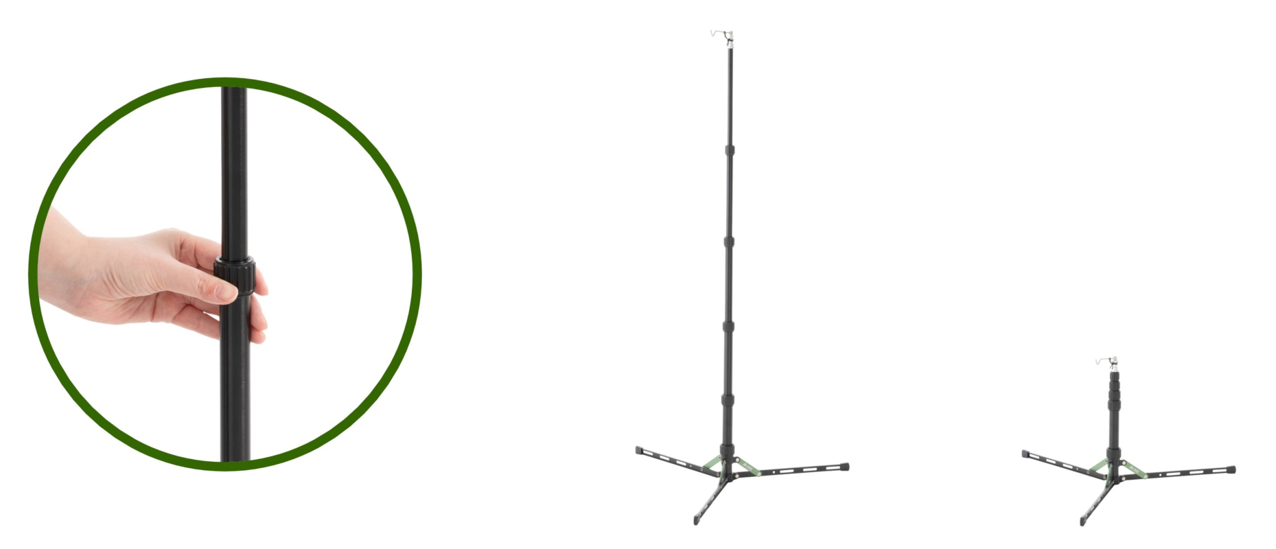 高さは好みの高さに無段階調節可能