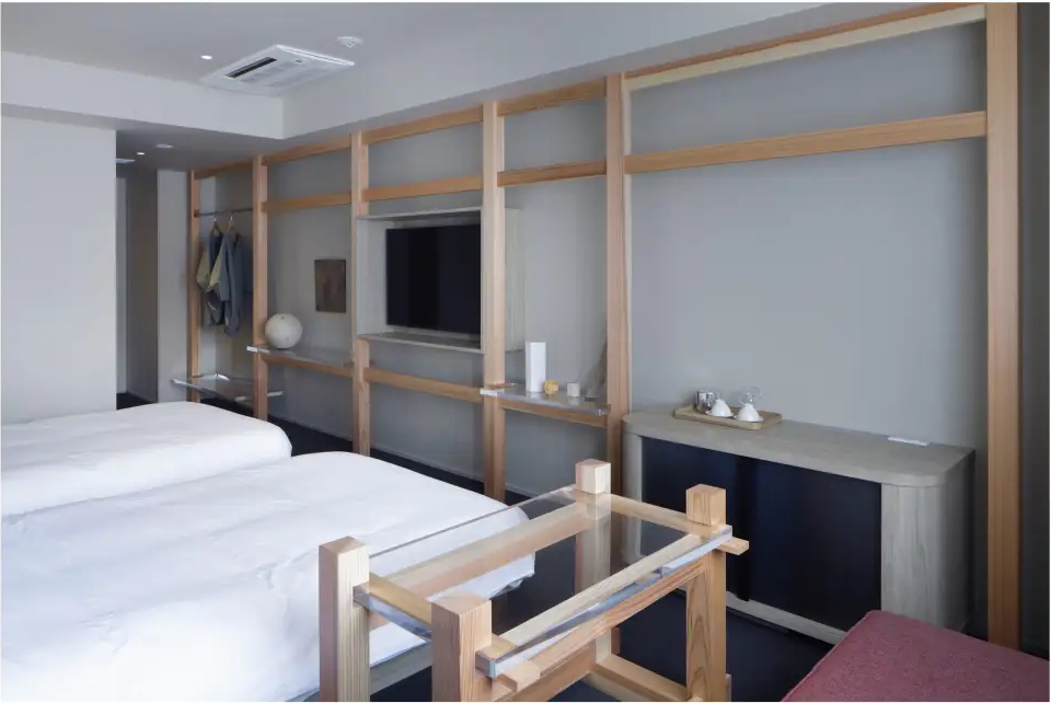 自然素材を生かした客室内