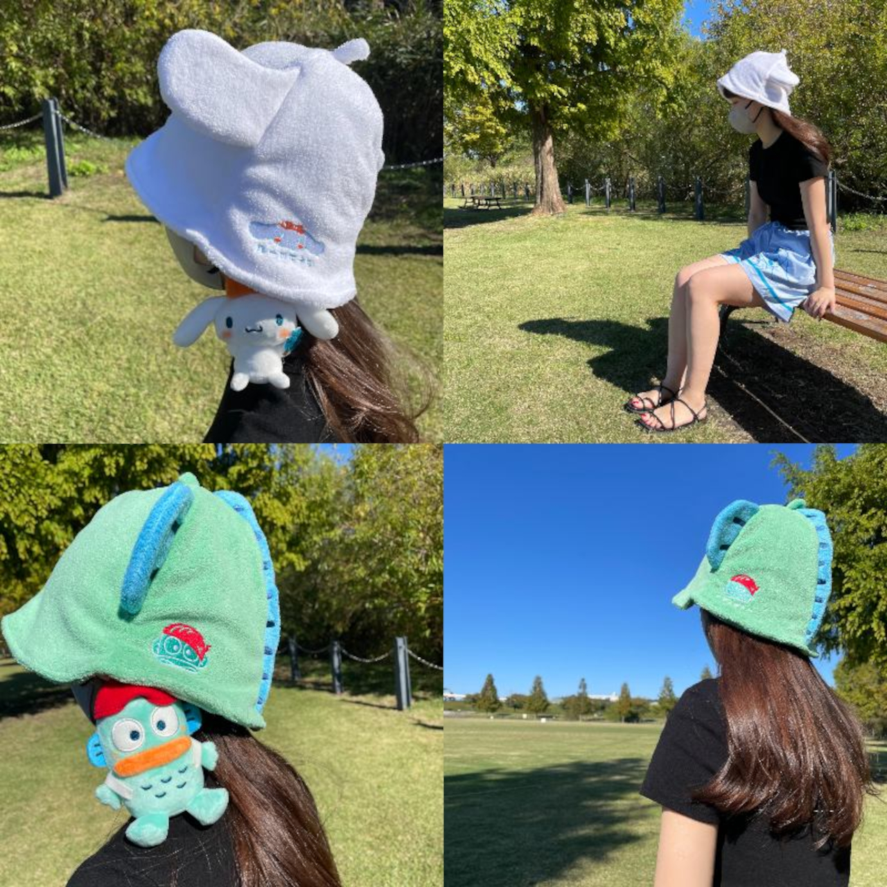 サウナの熱から髪の毛を守る「サウナハット」は5種類（マイメロディ/クロミ/シナモロール/ハンギョドン/サンリオキャラクターズ）、フリーサイズ