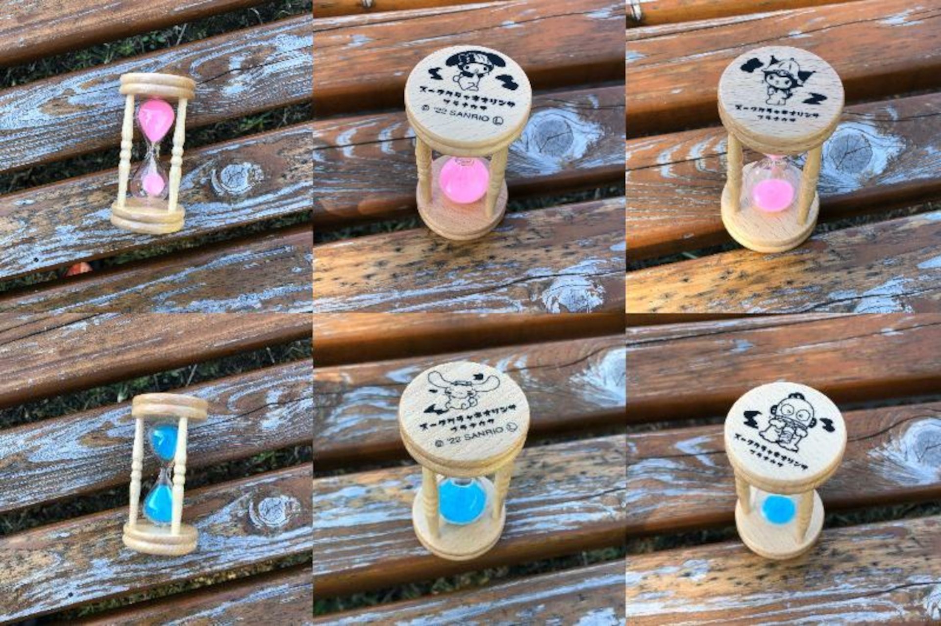 3分計測の「砂時計」2種（マイメロディ＆クロミ/シナモロール＆ハンギョドン）