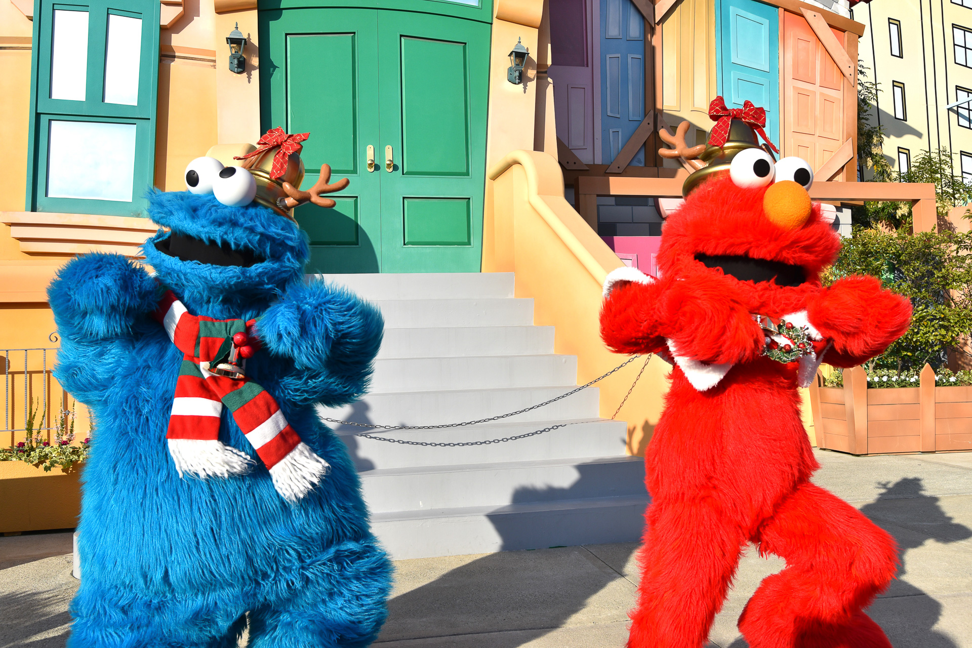 トナカイのツノ付きサンタ帽に、マフラーやケープでおめかし中の彼らと一緒にダンス！