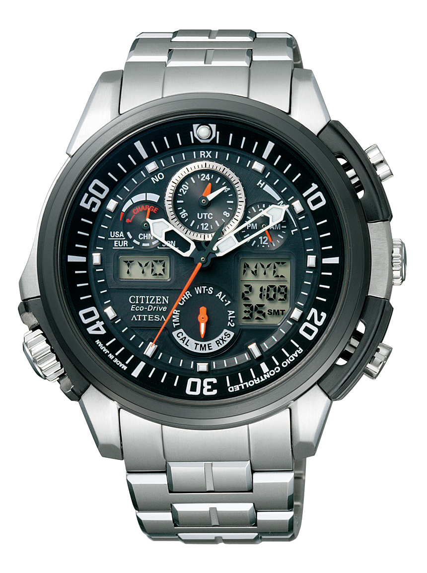 2008年発売の世界4エリア標準電波受信モデル シチズン アテッサ エコ・ドライブ電波時計