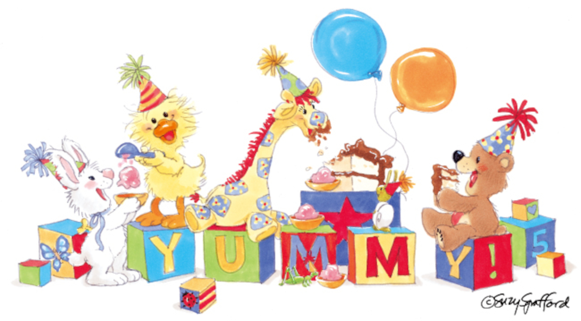 やさしいタッチのイラストが特徴的な「Suzy's Zoo」。55周年記念イラストを使用したTシャツなど宿泊者だけの特典グッズがもらえる（詳細は近日発表）