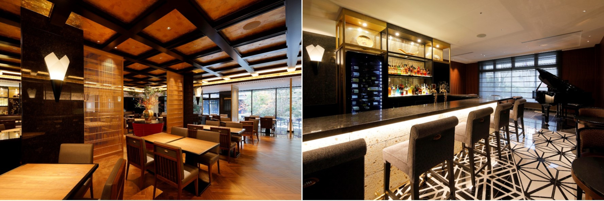 ダイニング「きざはし」と隣接するロビーラウンジ＆バー「Saison」