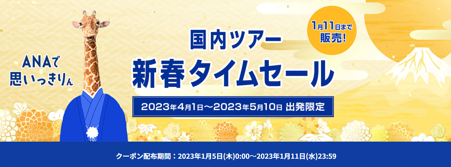 ANAが新春タイムセールを行なっている