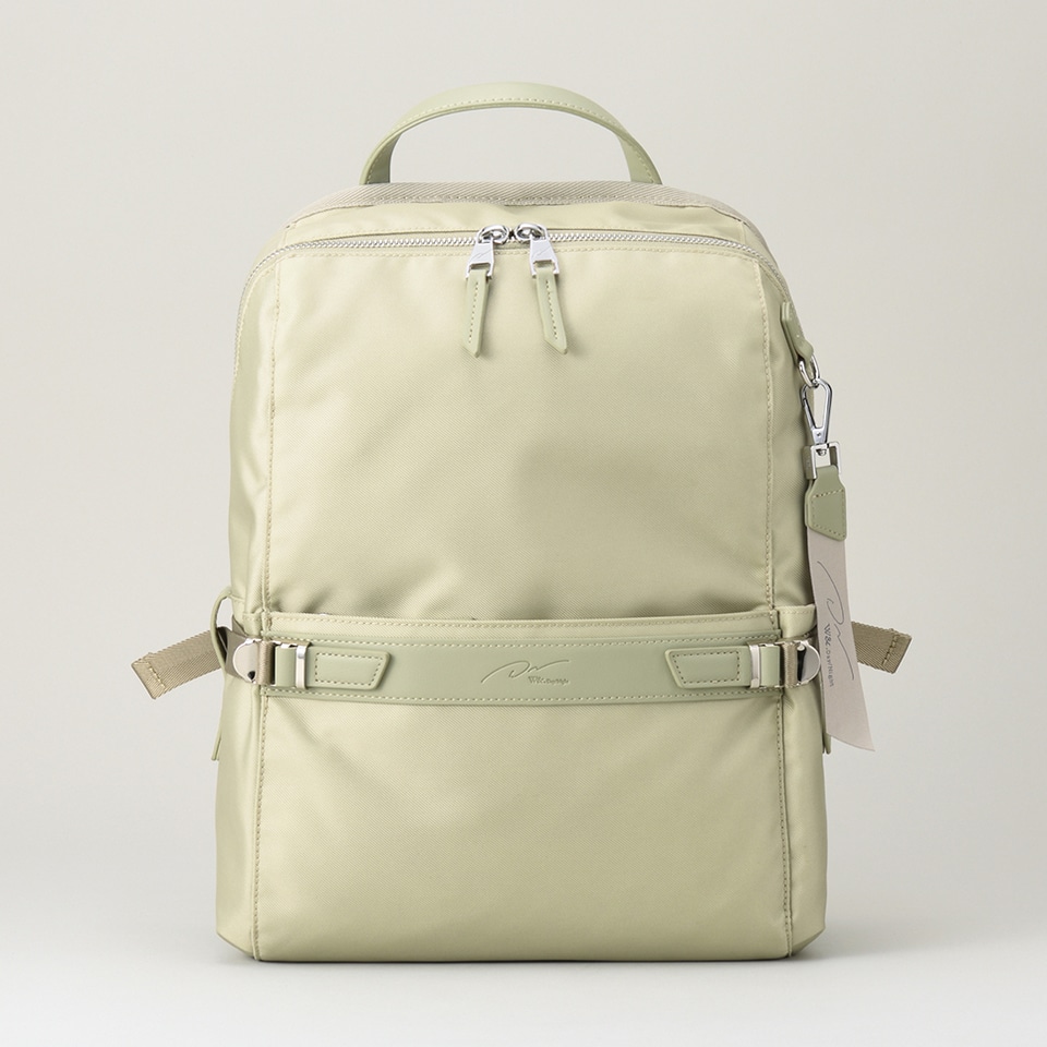 新品　タグ付　マンハッタナーズ　リュック　エース　ライトグリーン　ネコ柄　計量　ネコのしっぽ付き 1年保証 Wクーポン付き 和マンハッタナーズ 七海