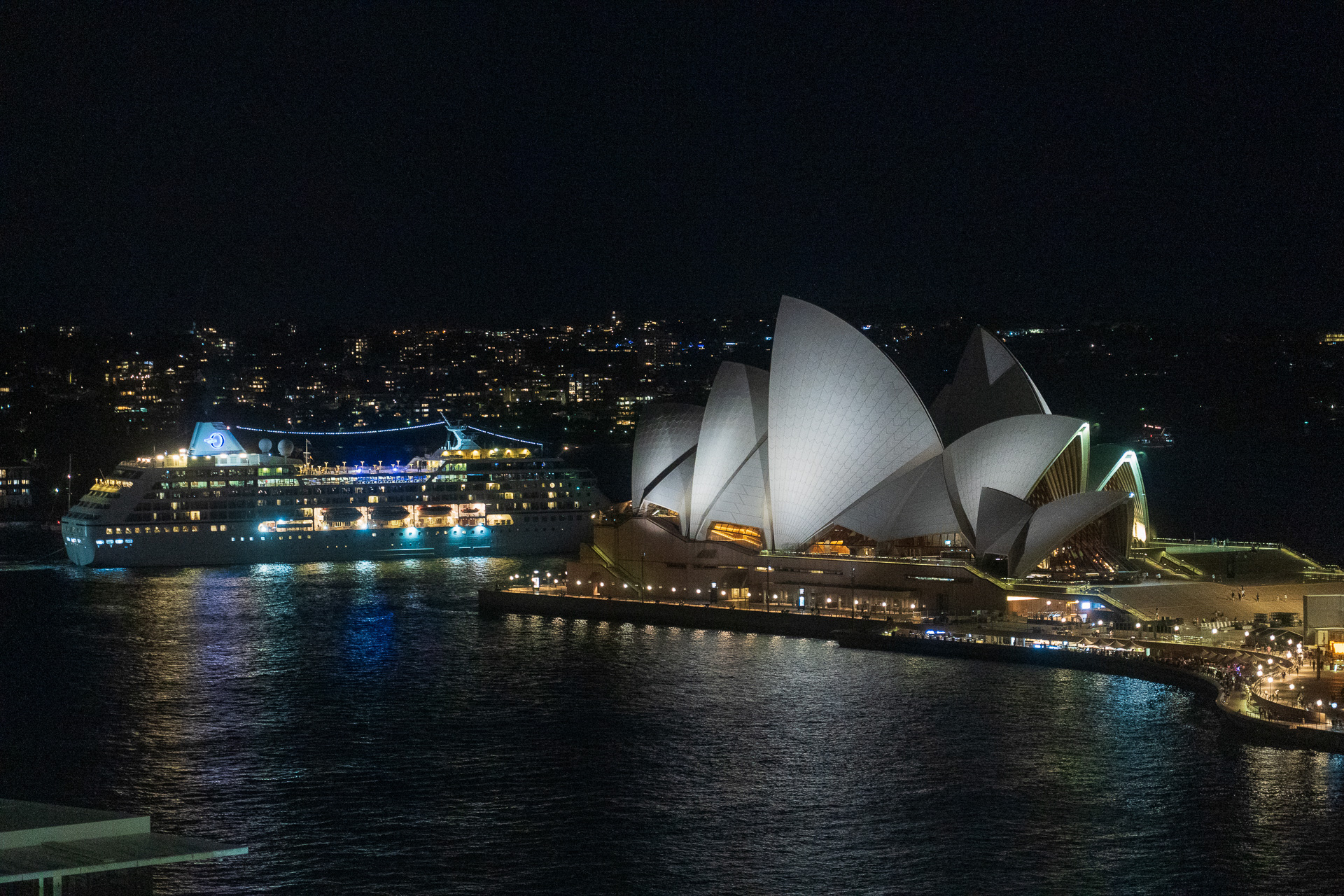 クイーン・エリザベスだと思っていたクルーズ船は夜中に出港していきました