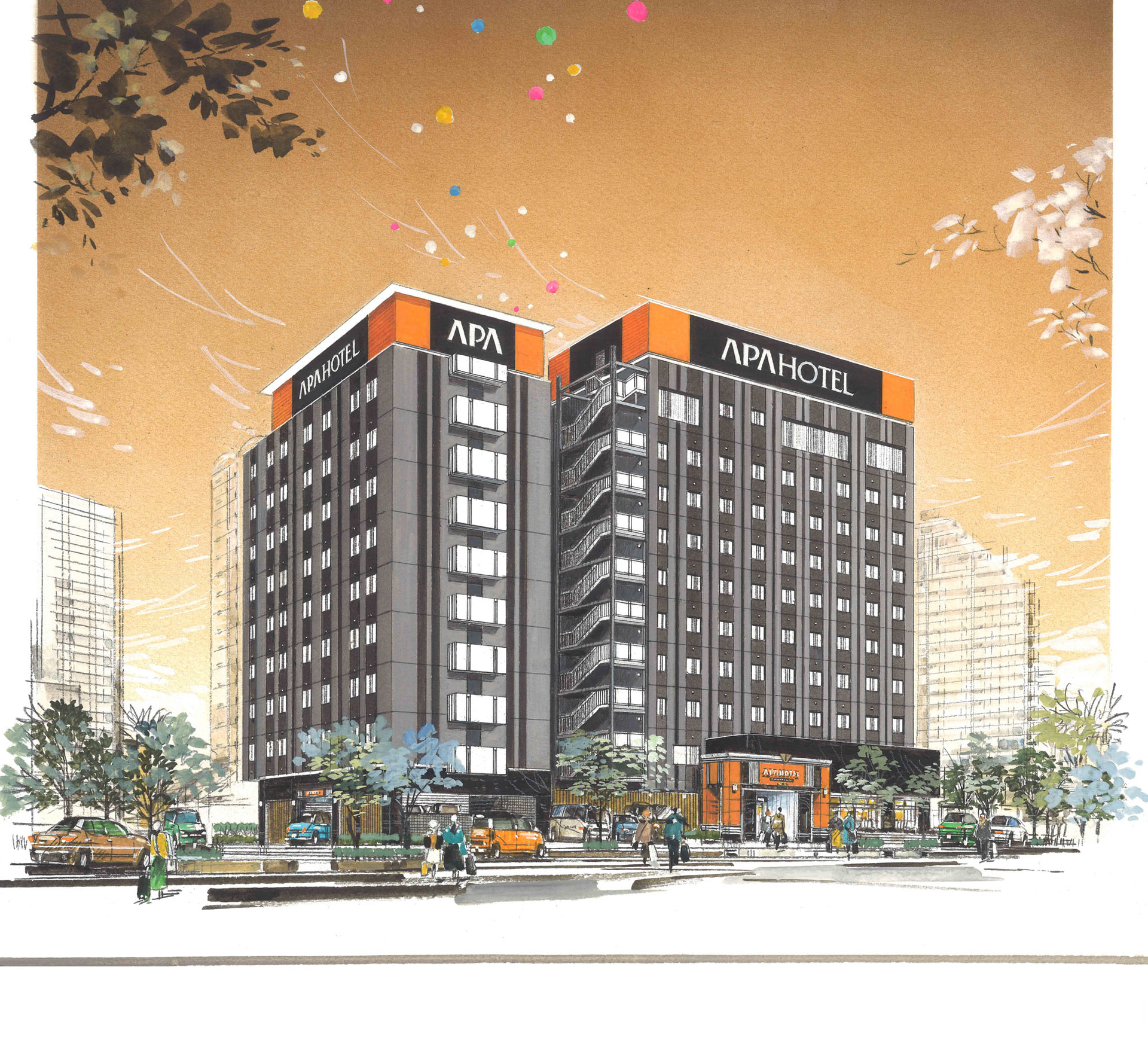 アパホテル〈大阪門真市駅前〉未来予想パース