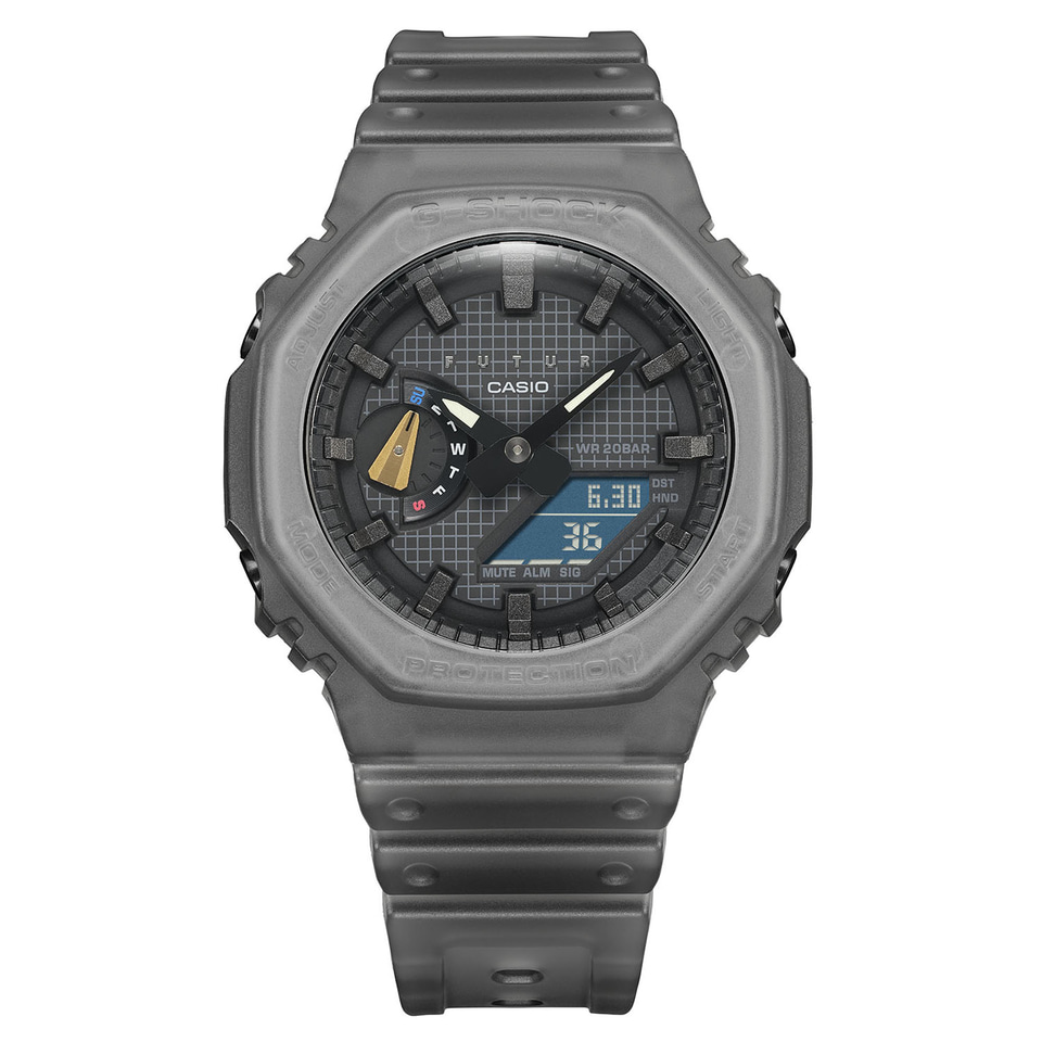未使用CASIO G-SHOCK FUTUR コラボ GA-2100FT 極美品 G-SHOCK×FUTUR、グレースケルトン樹脂の「2100」シリーズ - トラベル Watch
