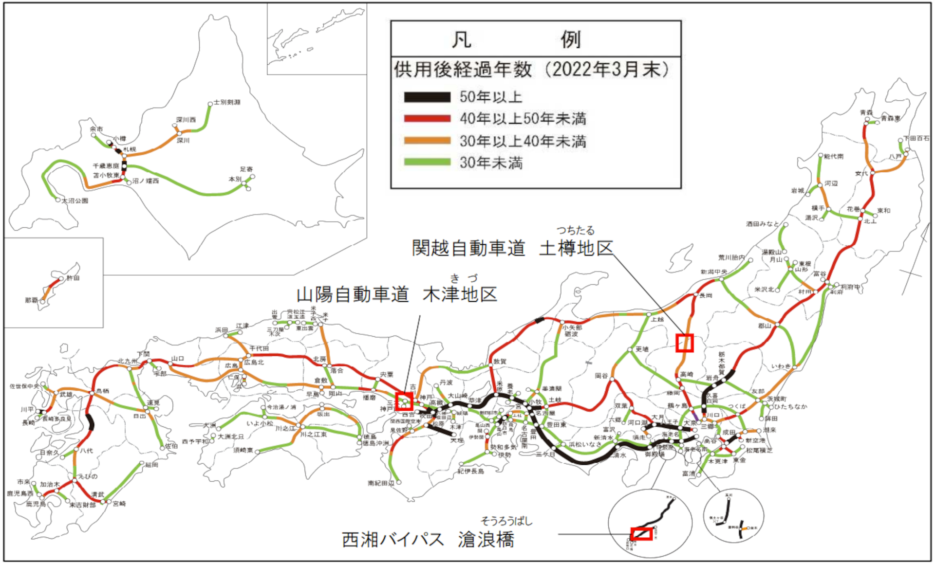 高速道路開通からの経過年数