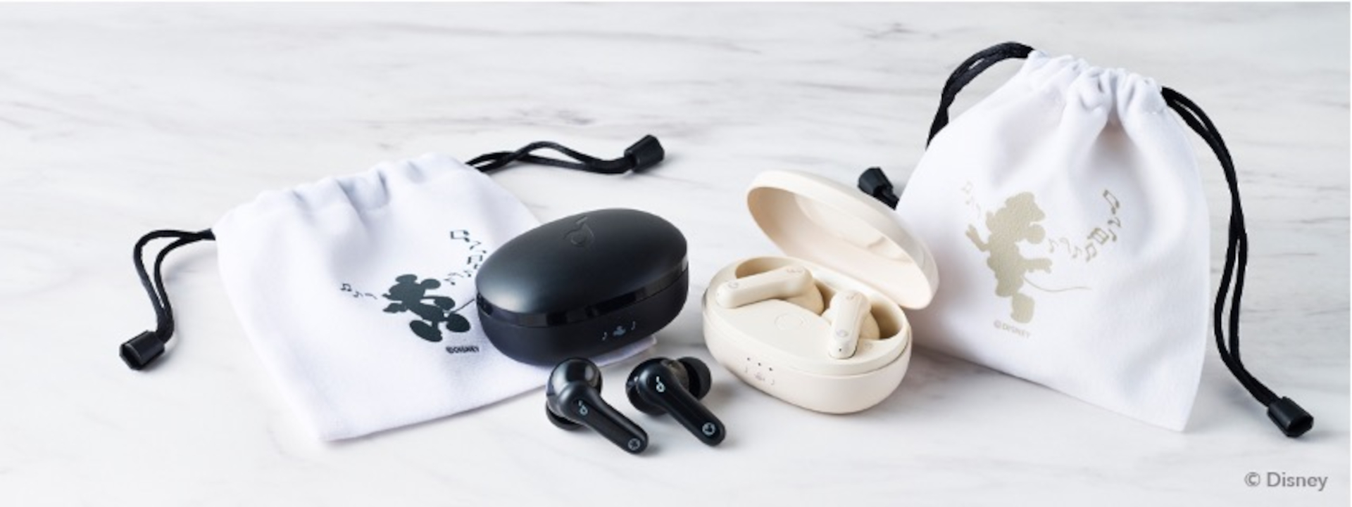 ミッキーやミニーをあしらった「ディズニーストア オリジナルデザイン Soundcore Life P2 Mini」