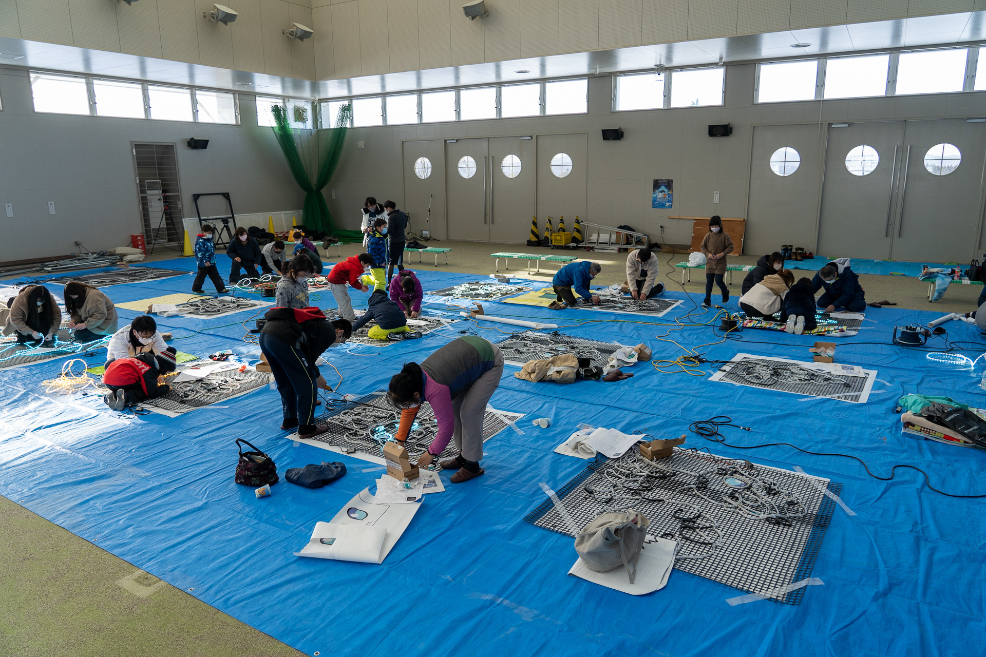 イルミネーションワークショップに参加していた地元大空町の皆さん
