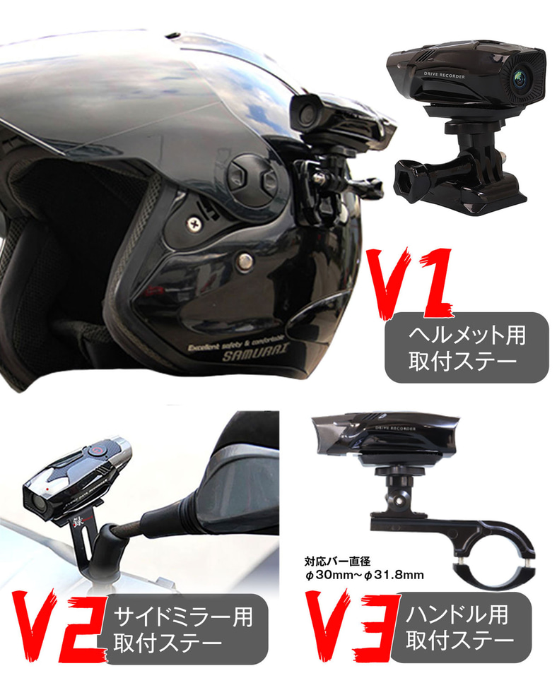 60gのバイク用ドラレコ「BDVR-B001」1440p/28fps対応。ヘルメット