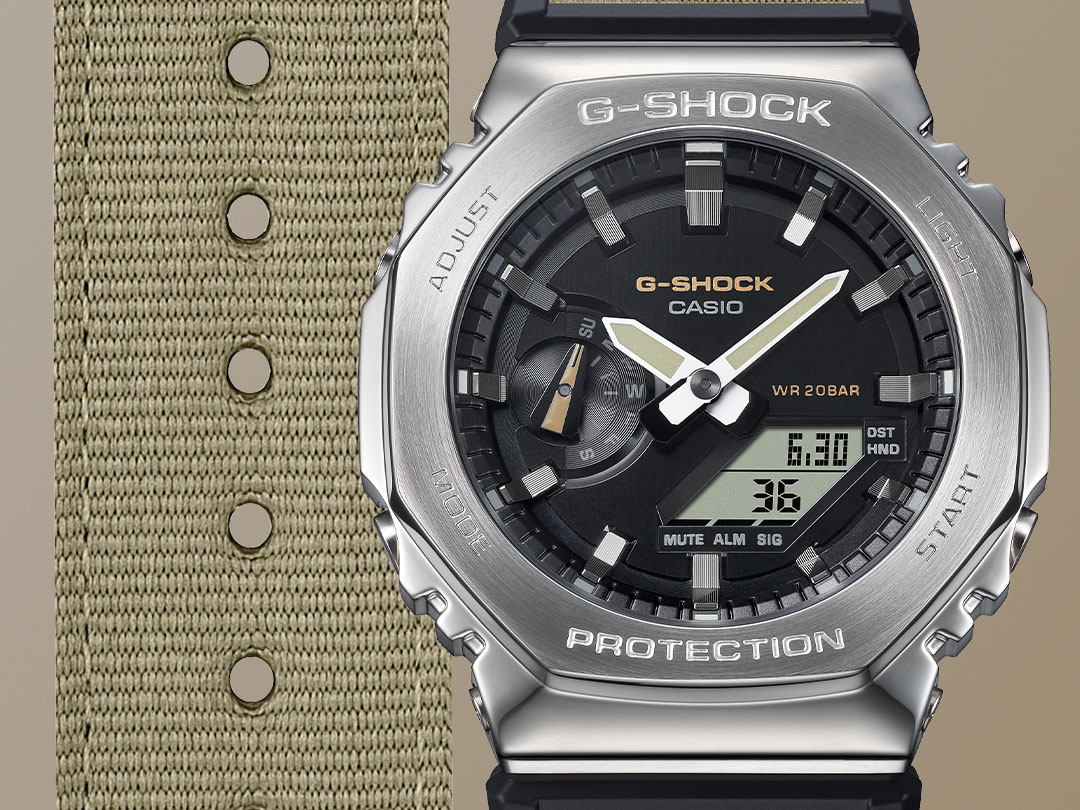 G-SHOCKは八角形フォルムの「GM2100」からクロスバンド採用モデルを発売する