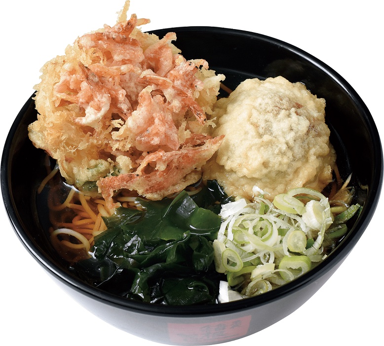 箱根そば/「桜海老のミニかき揚げ天とドデカ肉団子天そば」