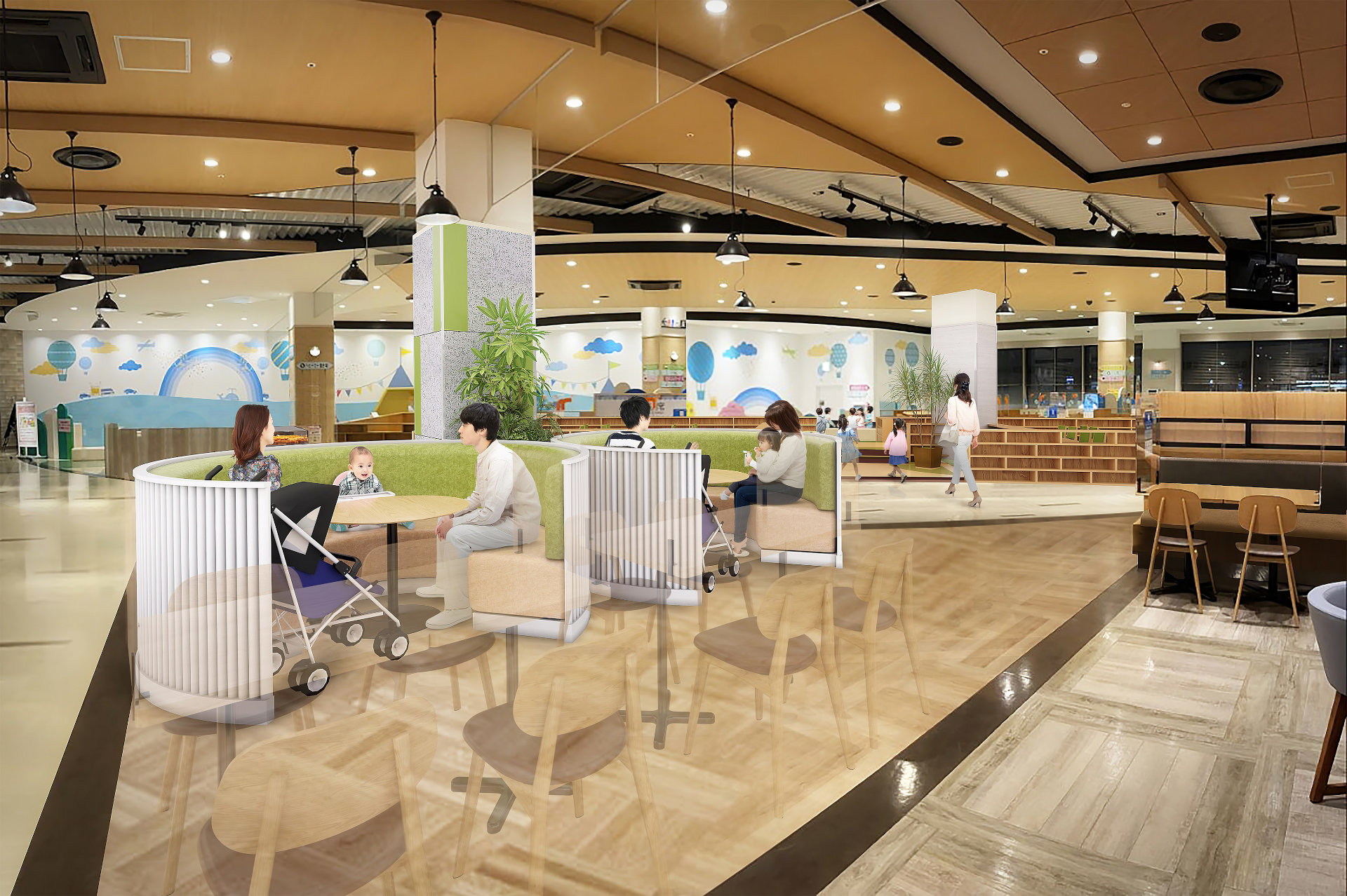 フードコート内ファミリーエリアのイメージ