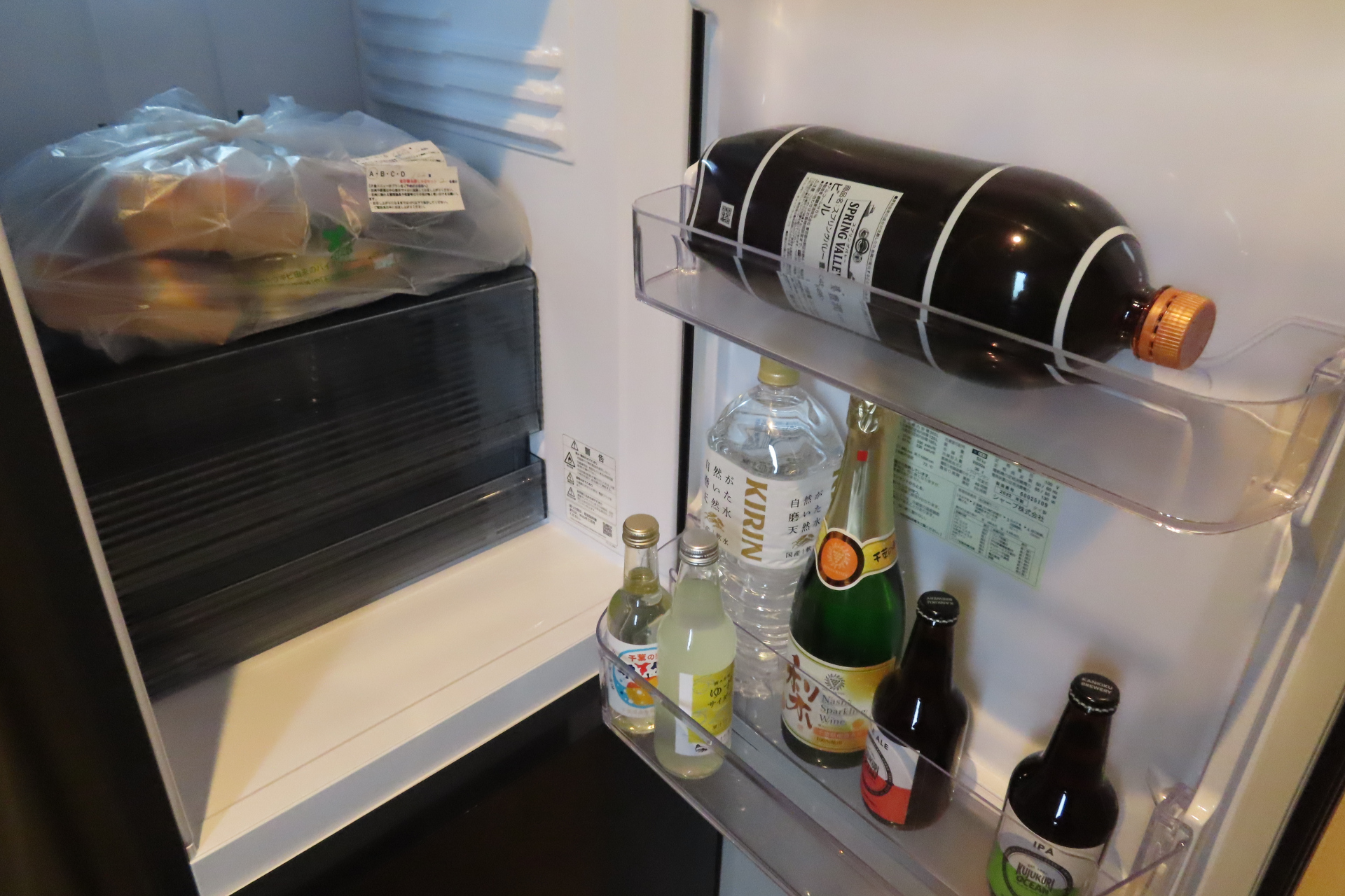 食事付きプランを申し込んだ場合、冷蔵庫の中に食材が入っている