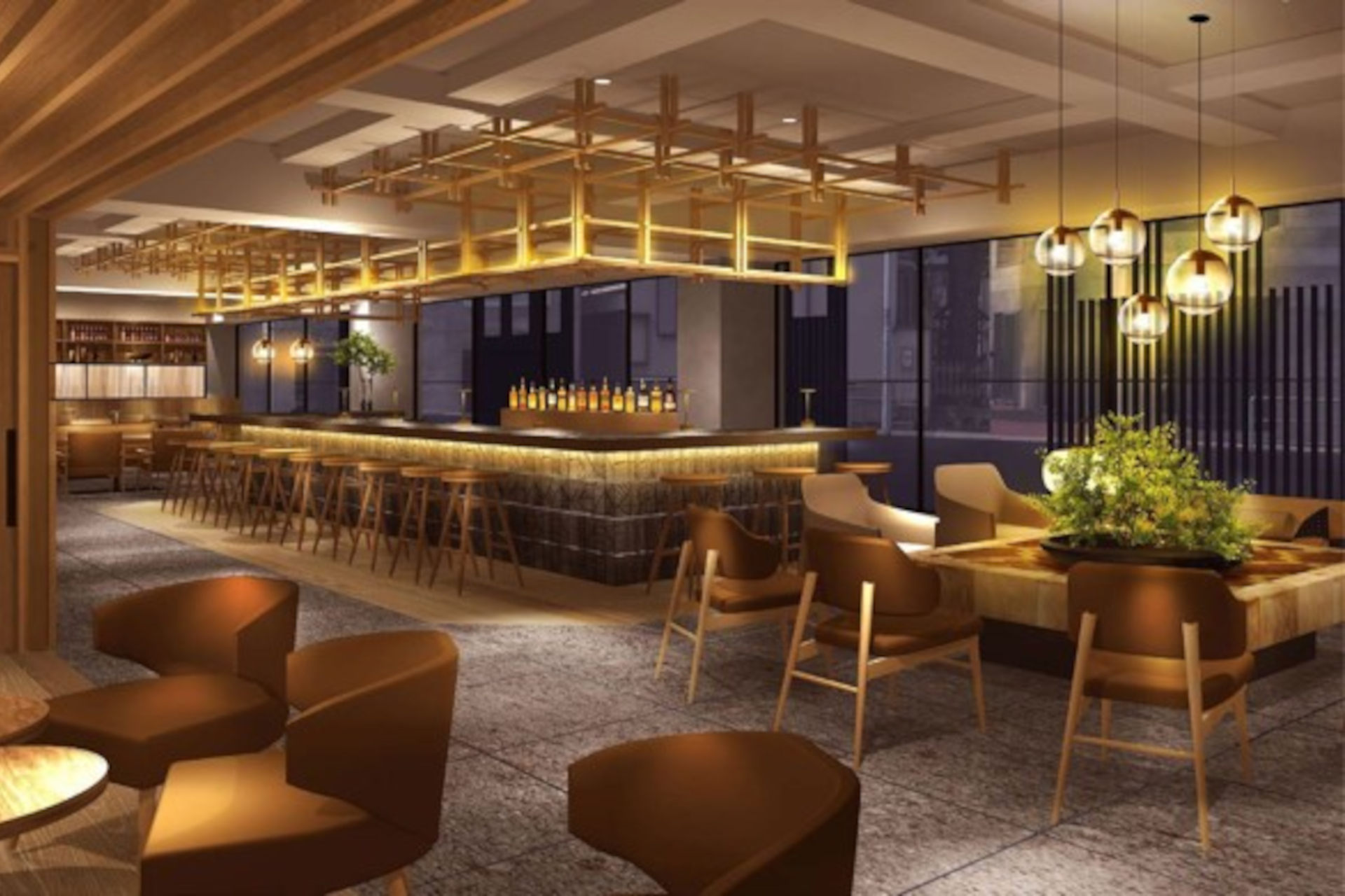 ライフスタイルホテル「ASAI 京都四条」のロビーイメージ