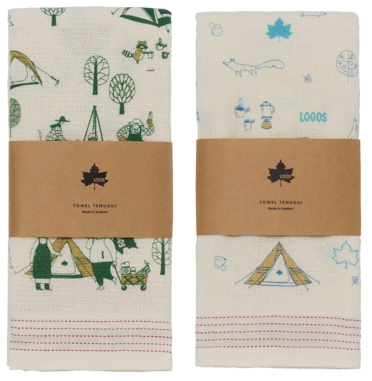 ロゴスオリジナルデザインの「タオルてぬぐい」2種発売