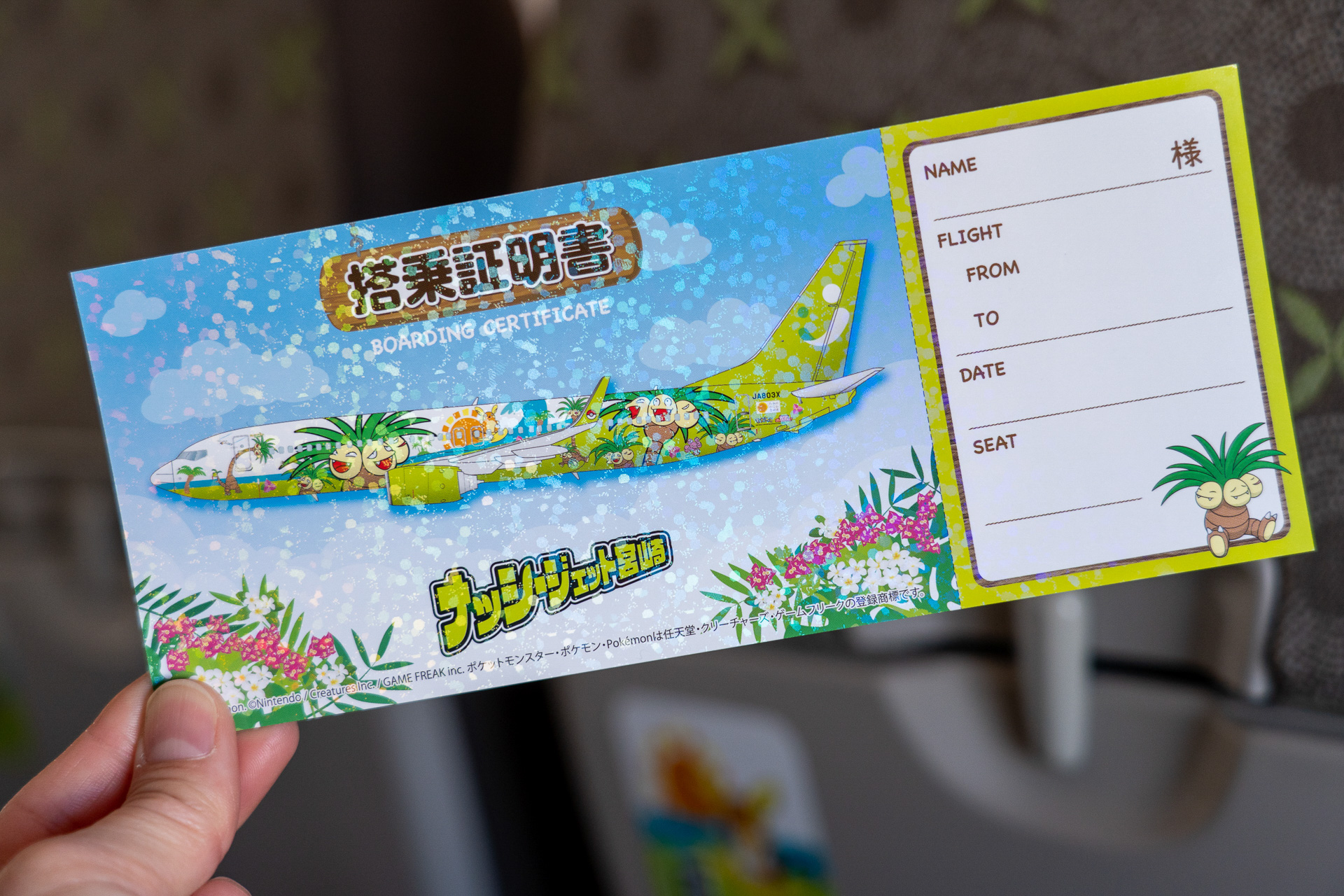 こちらはキラキラ加工された初日（宮崎発那覇行き67便）限定の特別バージョン