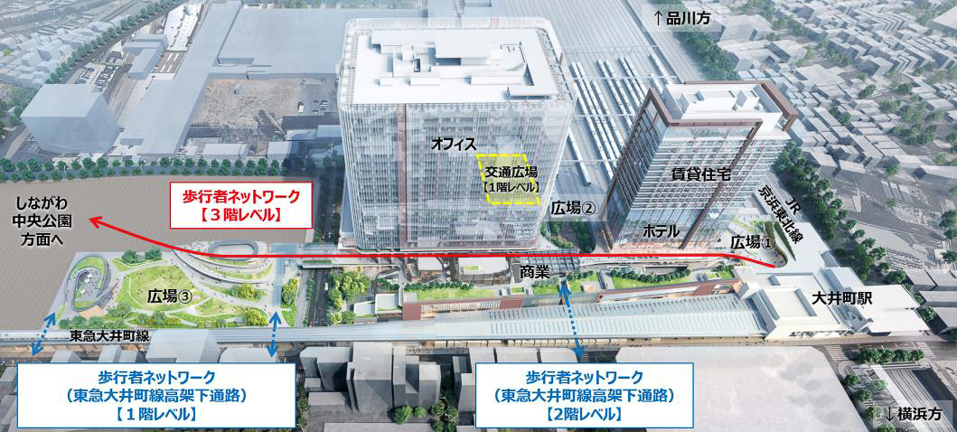 新しい歩行者デッキを整備