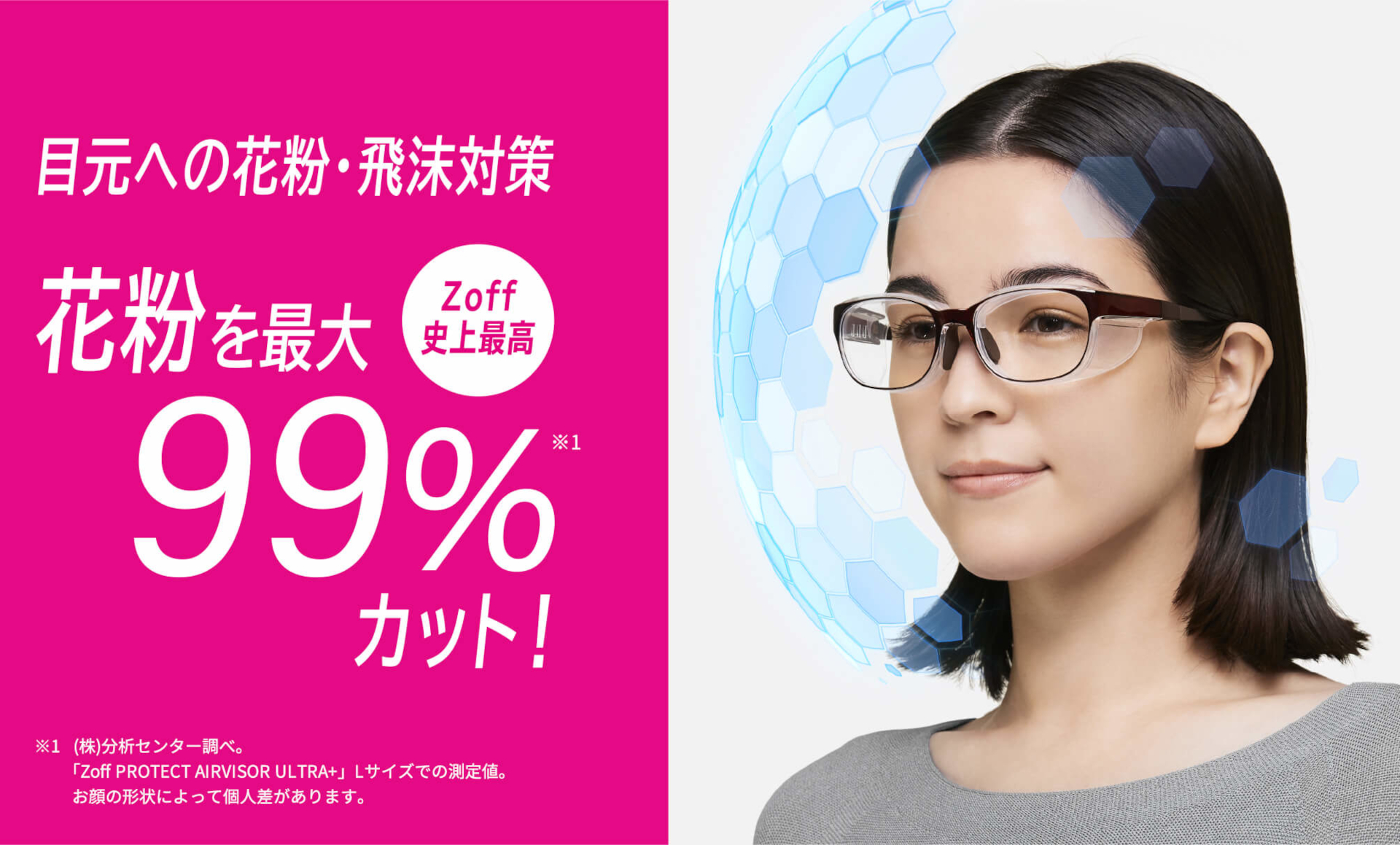 カット率99％モデル「Zoff PROTECT AIRVISOR ULTRA＋」