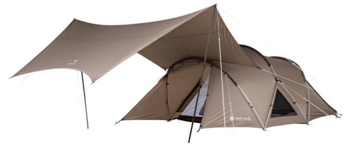 テントとタープを合体した様子