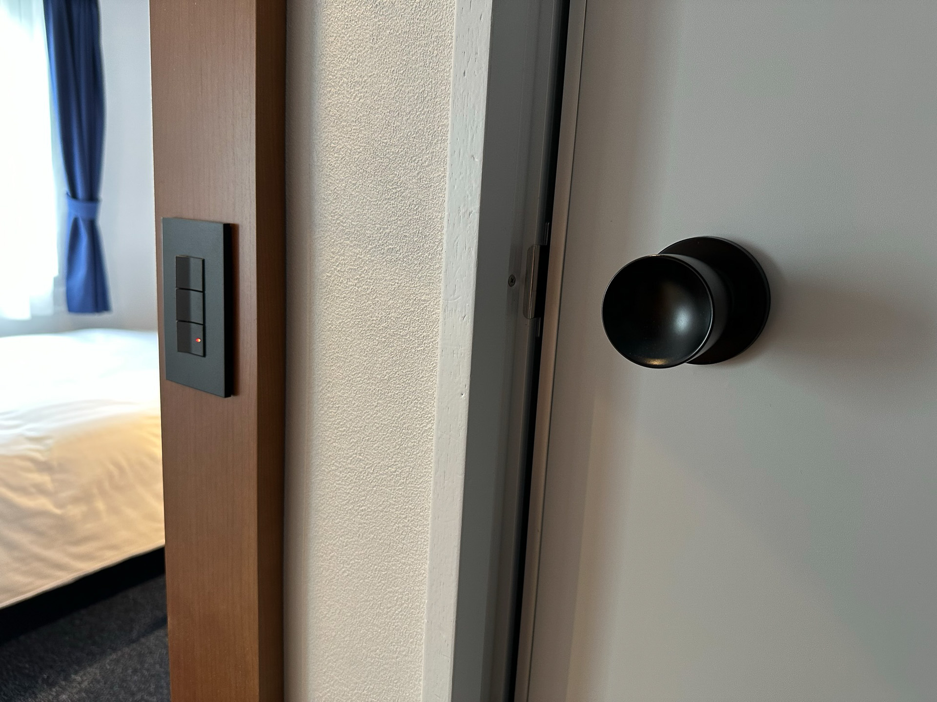 スイッチパネルやドアノブもブラックに