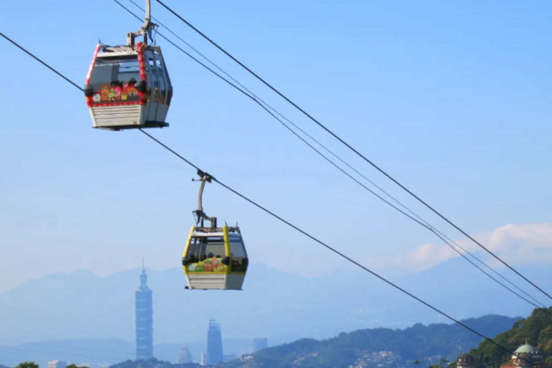 解放感あふれる猫空ロープウェイ