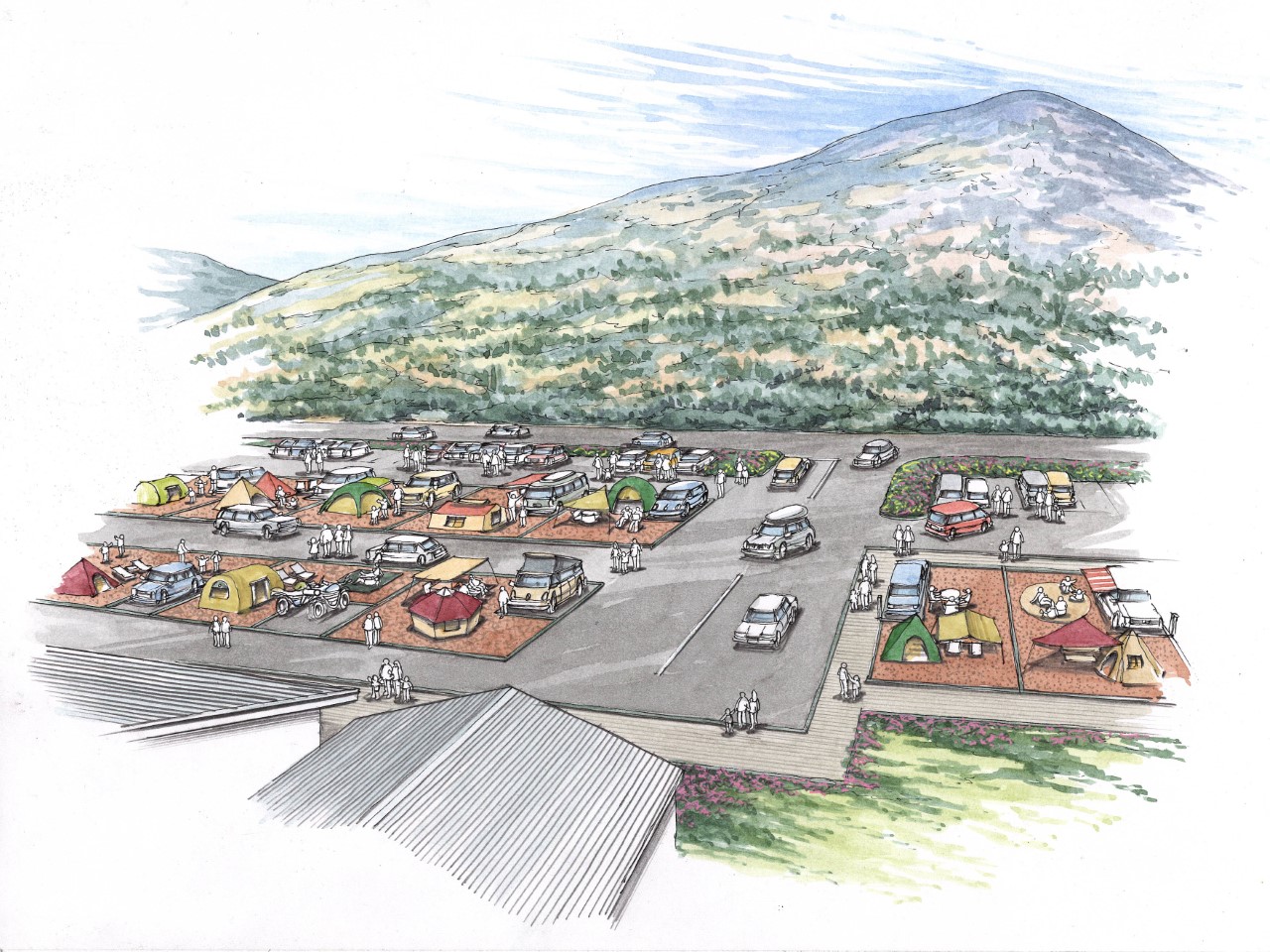 ジオグランピング、ドッグラン付ジオグランピング、オートキャンプなど、多彩なキャンプサイト