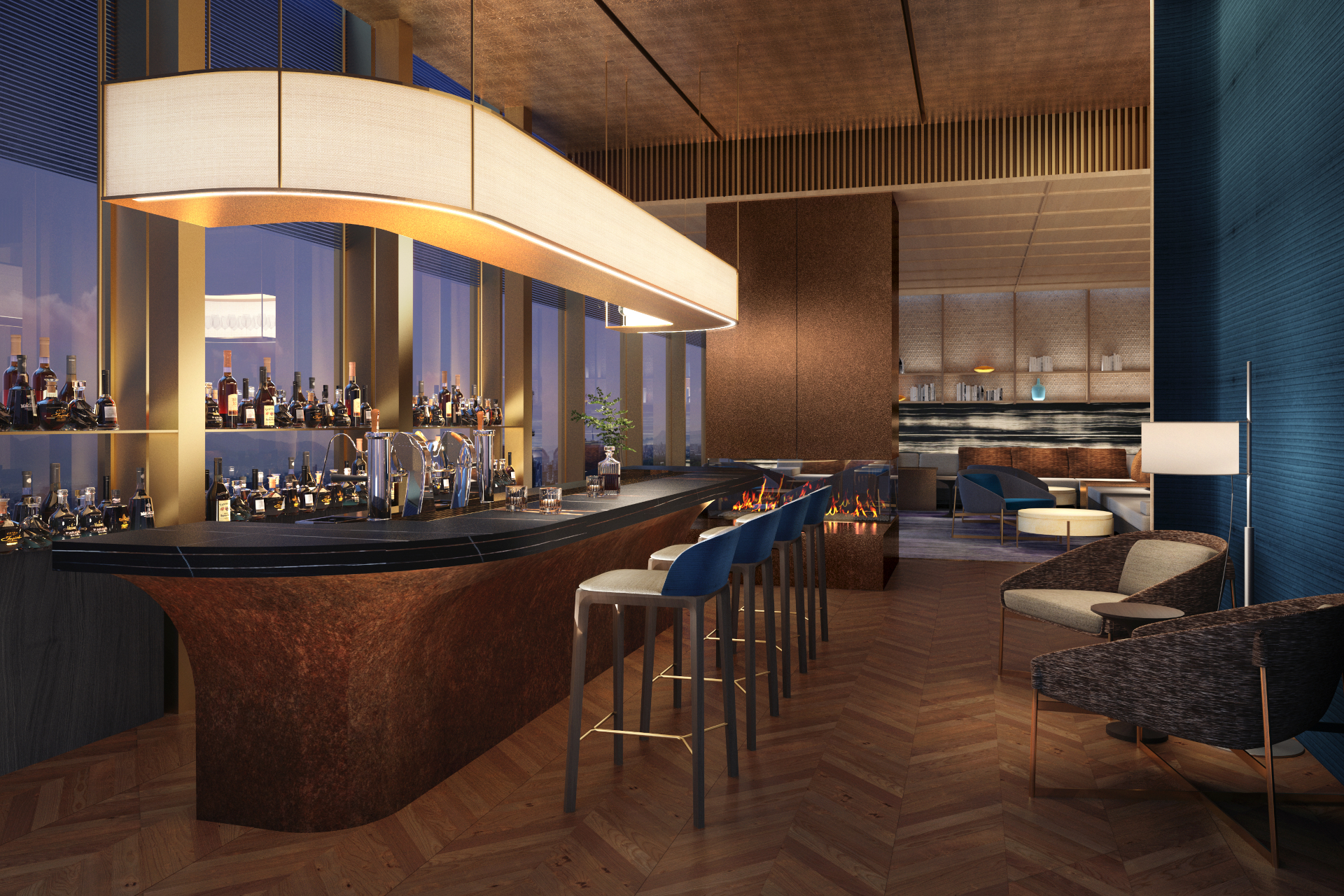 ザ・リッツ・カールトン福岡の宿泊予約がスタート。画像はクラブラウンジ