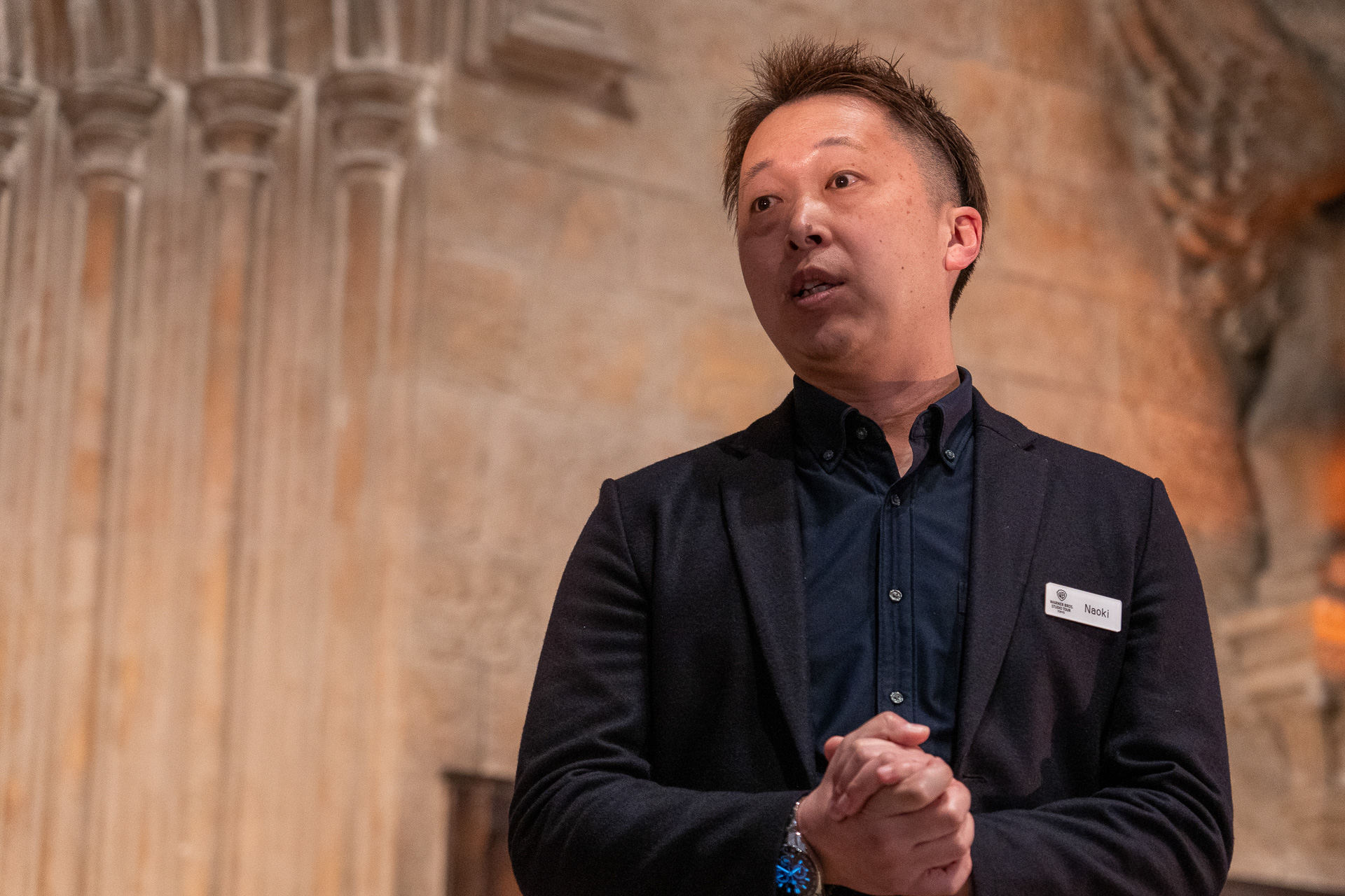 「イギリスにあるスタジオツアーロンドンは開業から10年以上経っている。ここ東京はレベルアップしたスタジオツアーになっているので期待してほしい」とあいさつしたスタジオツアー東京のHead of Show Experience 小野里尚樹氏