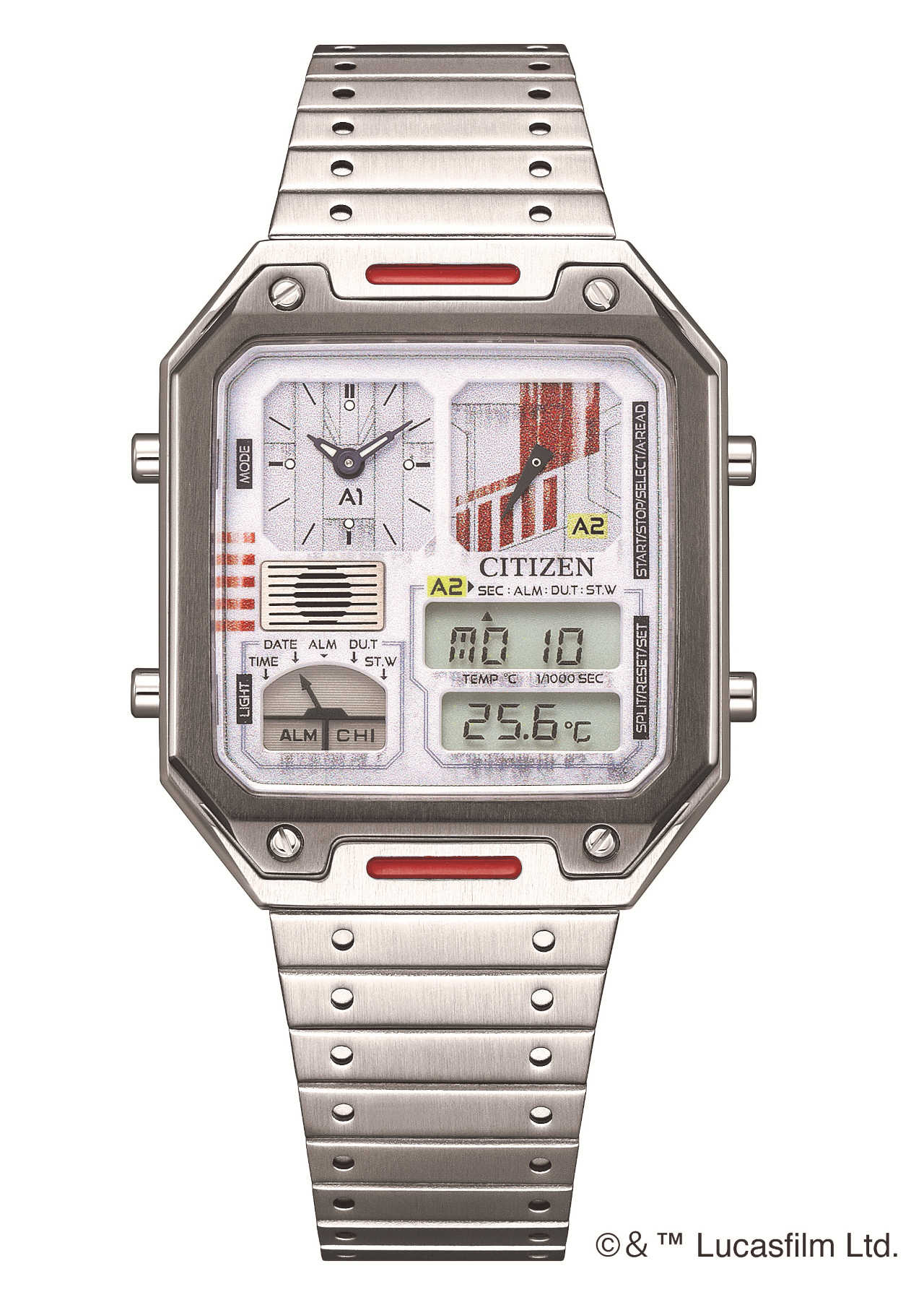 Xウイングをイメージした「JG2131-51H」（限定200本）。文字板にはウェザリングと呼ばれる技法でSTAR WARSの様式美である“汚れ”を再現