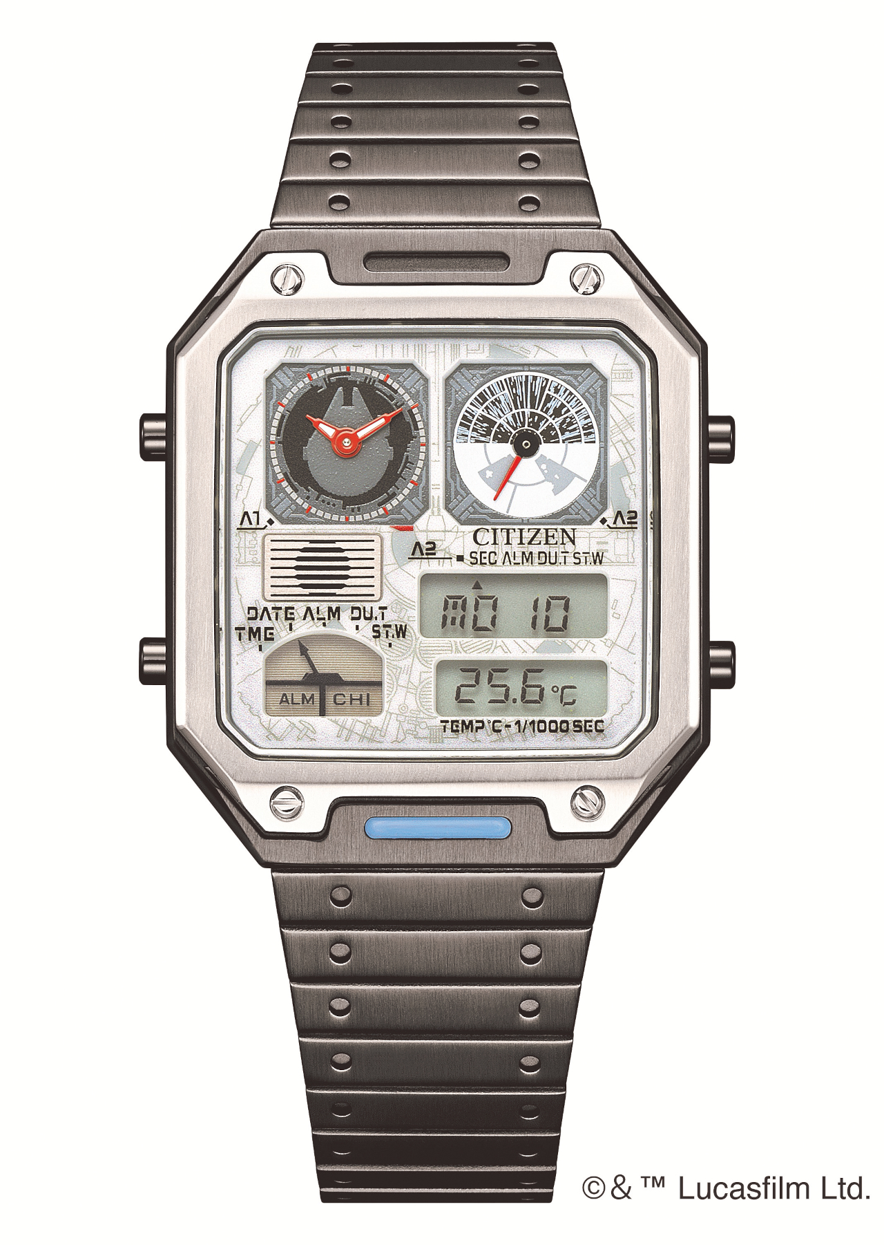 ミレニアム・ファルコン号をイメージした「JG2146-53H」（限定200本）。バンドとケースは漆黒の宇宙空間を表現している