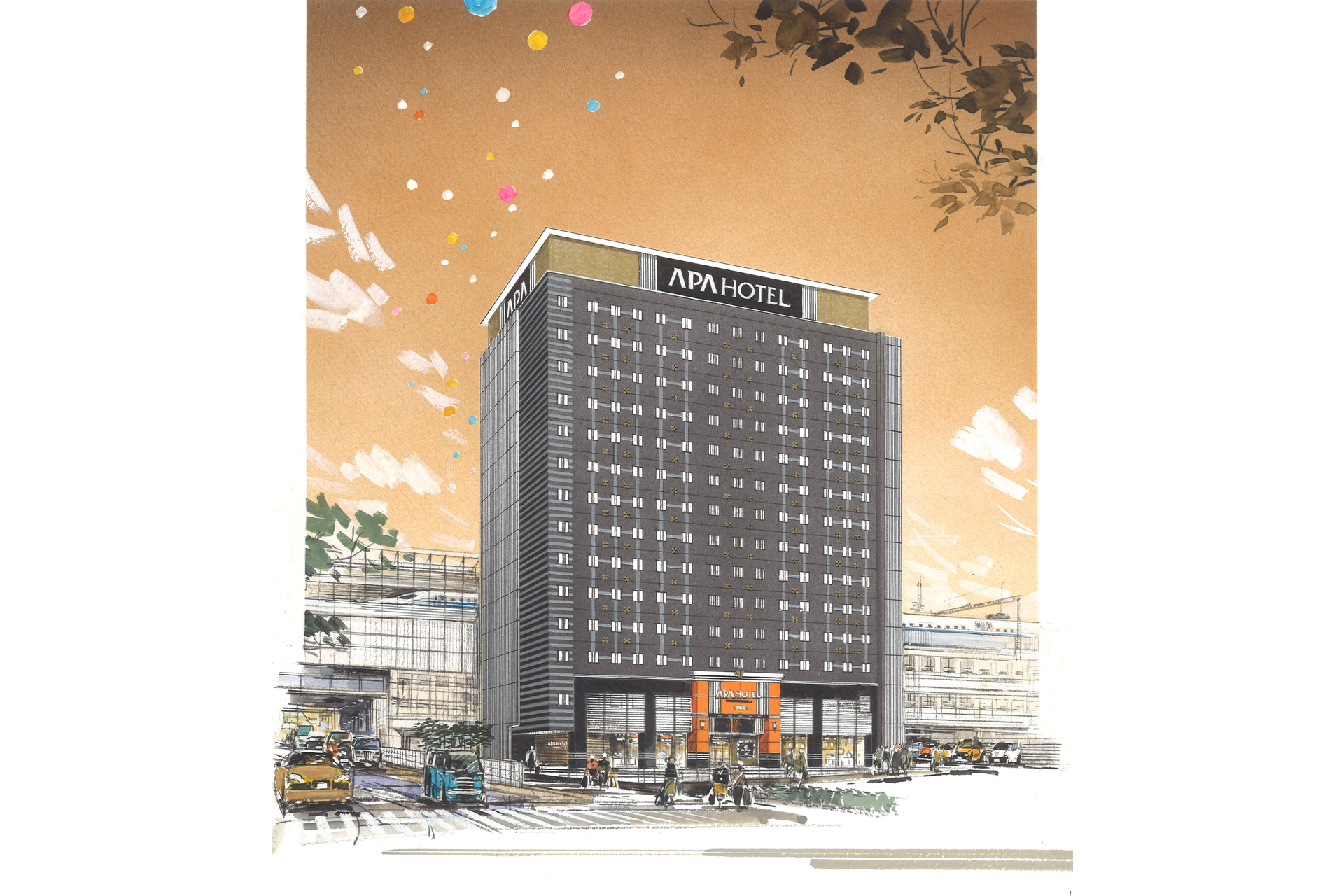 アパホテル〈広島駅前新幹線口〉の外観イメージ