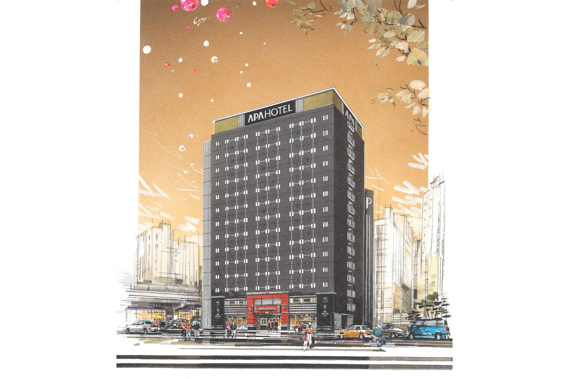 アパホテル〈広島駅前スタジアム口〉の外観イメージ