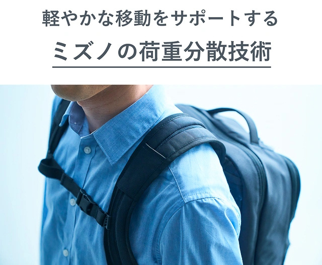 ストラップのクッションを分割することで加重を分散