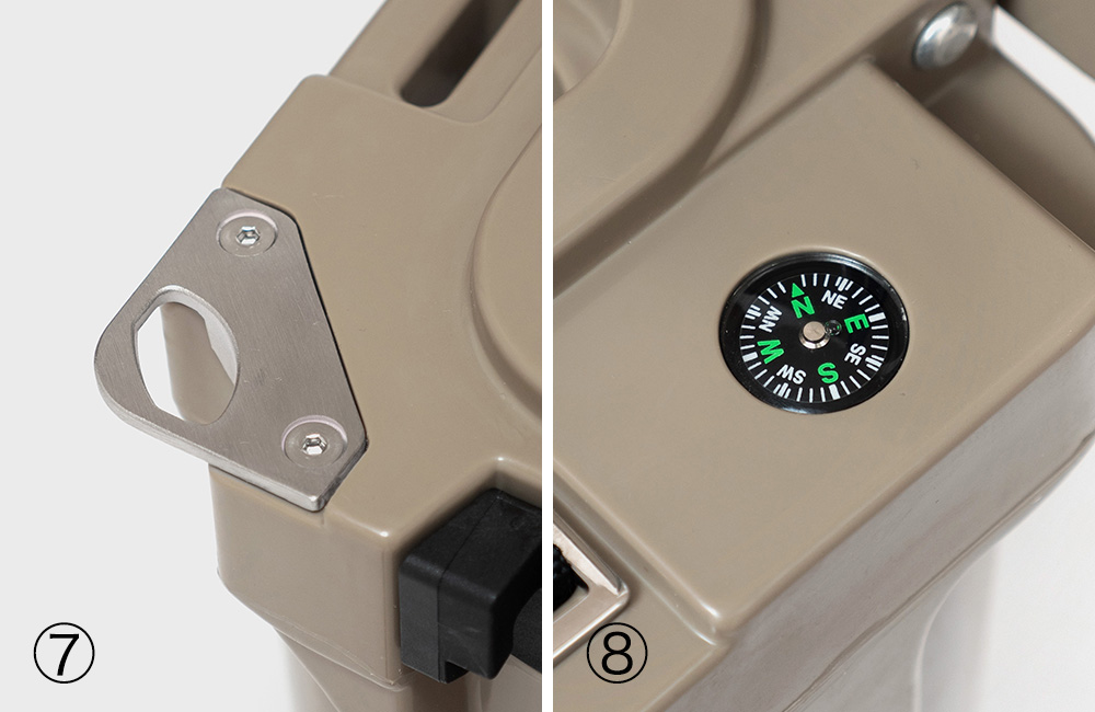 ボトルオープナーと方位磁石付き