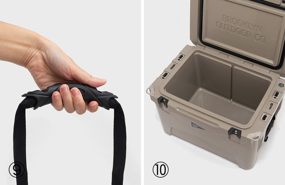 吊り下げ式ハンドルで運びやすい