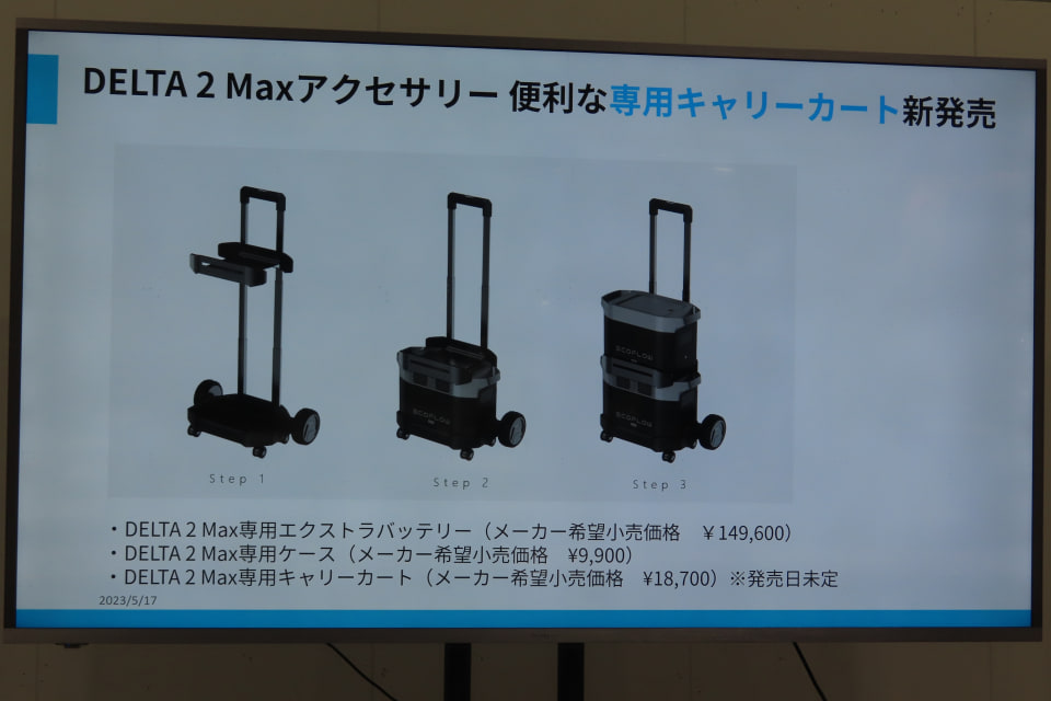 2048Whのポータブル電源「EcoFlow DELTA 2 Max」登場、早割