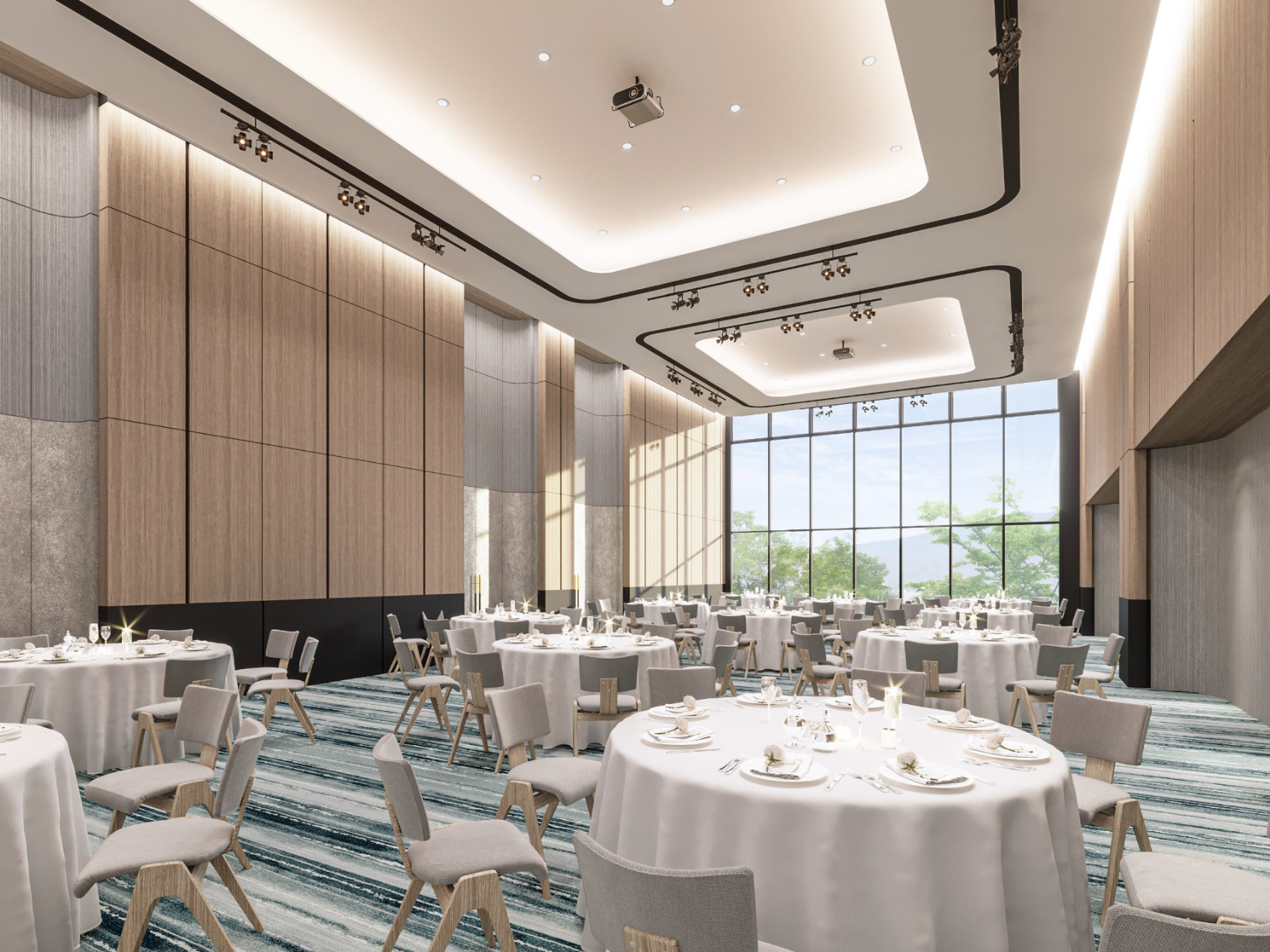 2階の宴会場と会議室