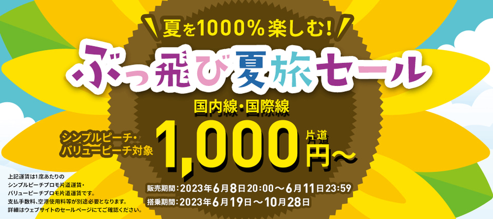 ピーチ、沖縄・ソウルなど冬ダイヤ早期販売開始。国内線が片道1000円