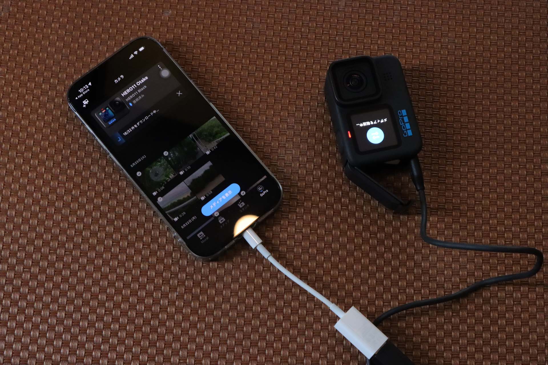 GoPro本体からQuikへの転送は有線・無線のいずれでも可能。すぐに使いたい素材があるときは有線の方が早い