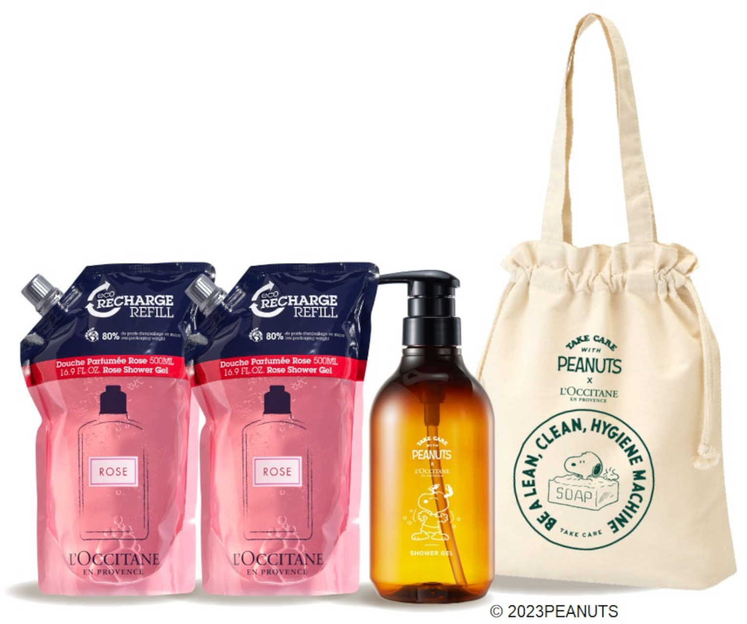 SNOOPYサマー ローズ シャワージェル レフィルコンボ