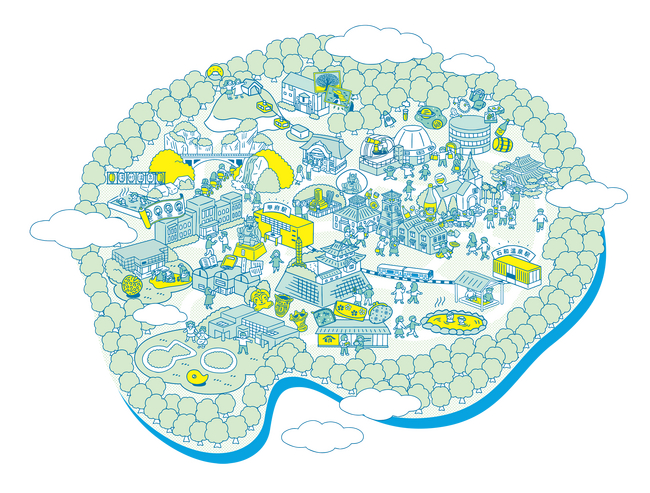 シンゲンパス対象路線バスで行ける観光地イメージ
