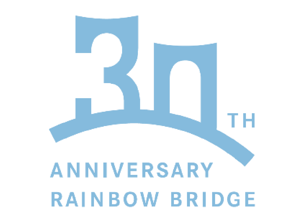 30の数字をレインボーブリッジの主塔に見立ててデザインした記念ロゴマーク