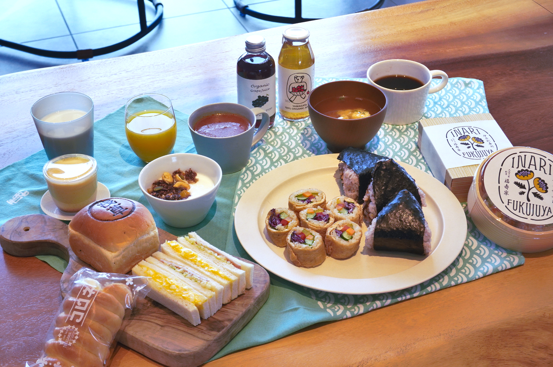 朝ごはん向けに販売する飲食物の一例