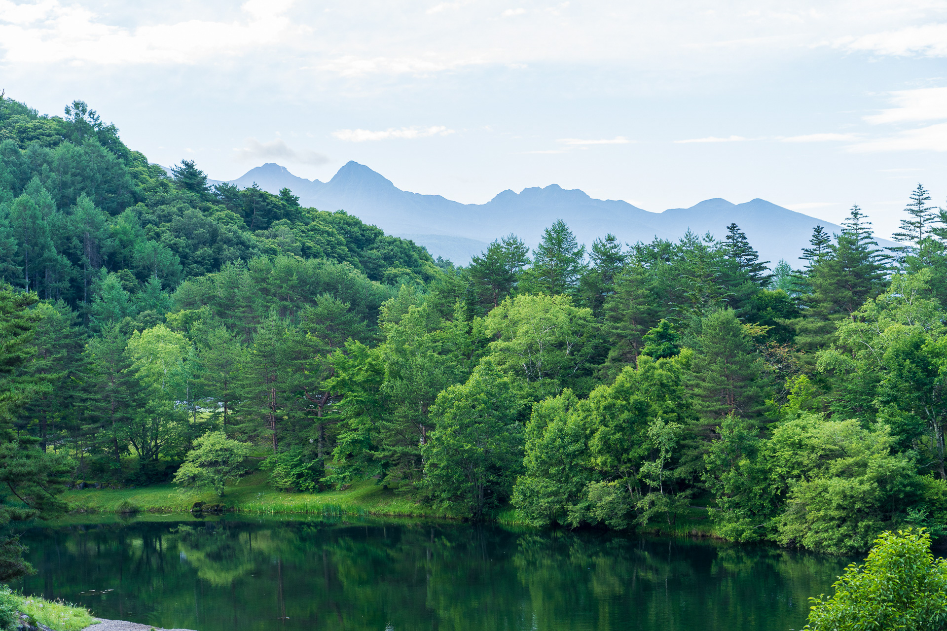 翌朝撮った1枚。八ヶ岳連峰がくっきりと