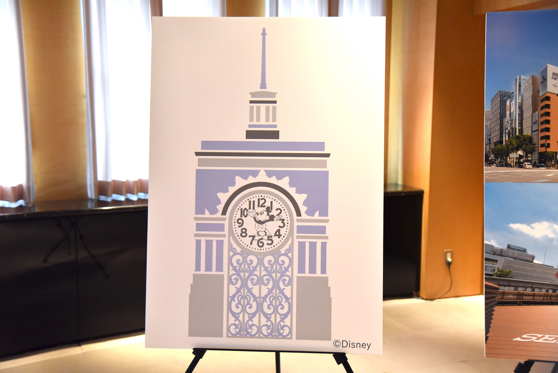 ミッキーマウスデザインとなった時計塔のイメージ